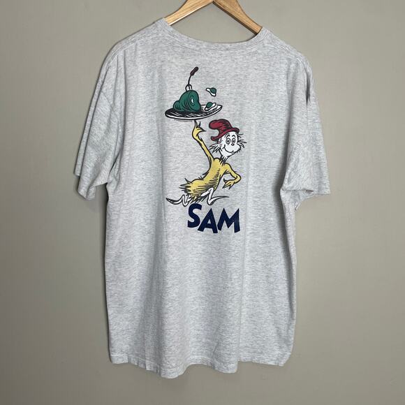Vintage 1995 Dr. Seuss Green Eggs and Ham Graphic Tee Junior XL - Picture 1 of 7
